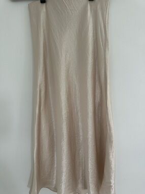Babaton Soft Champagne Satin Bias Maxi Skirt